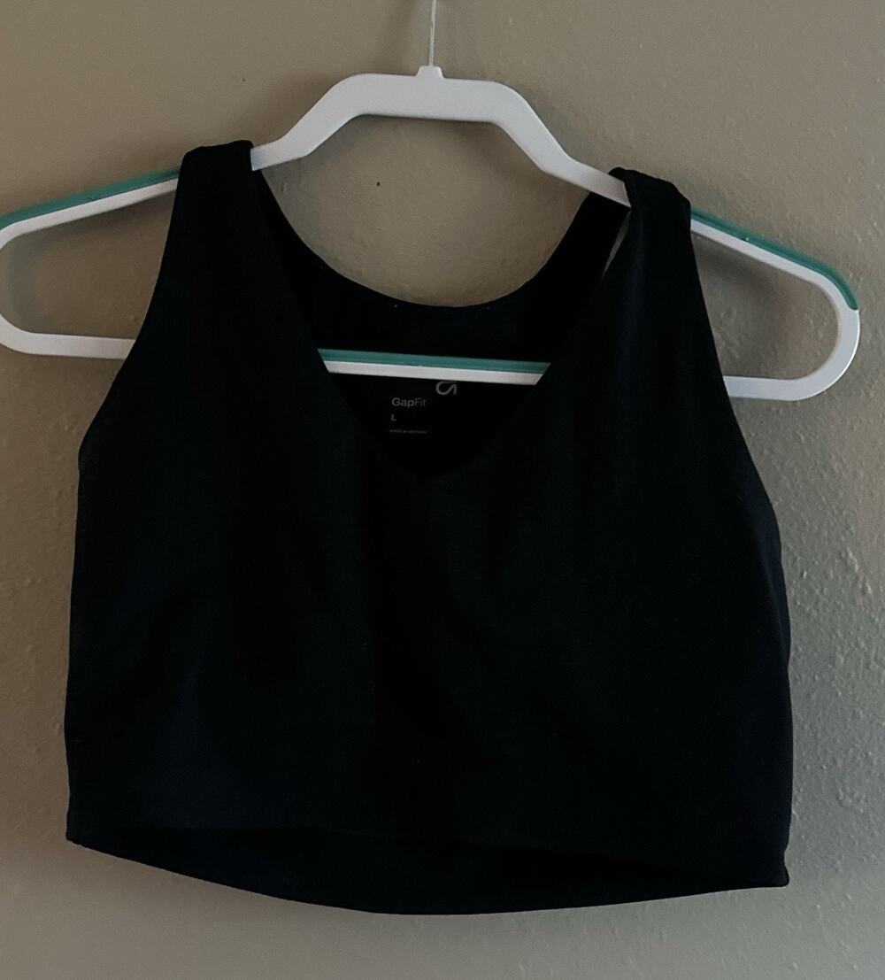 NEW GAP FIT Women's Black & White Low Impact Lowline Sports Tank Bra L
